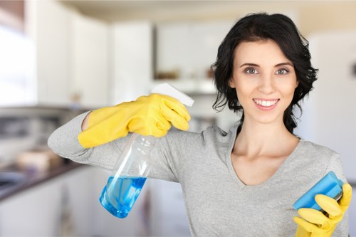 Cleaner preparing equipment for a carpet cleaning appointment