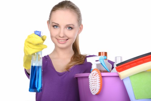 Final on-site review after a professional carpet cleaning service